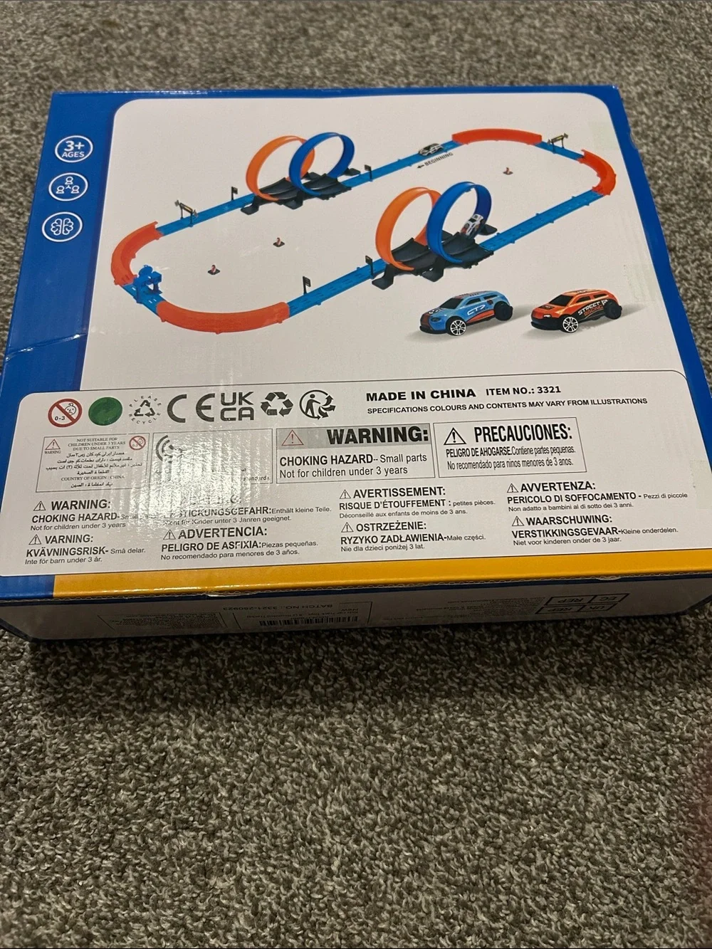 Car Toy Loop Racing Set - Blue and Orange